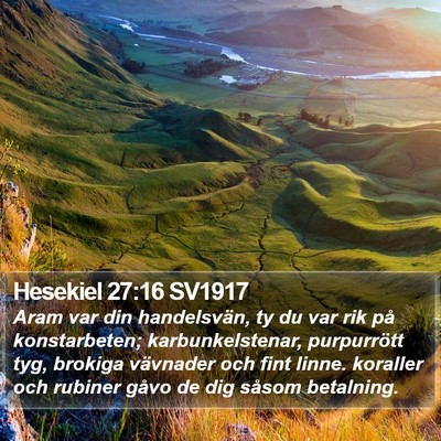 Hesekiel 27:16 SV1917 Bible Verse Image