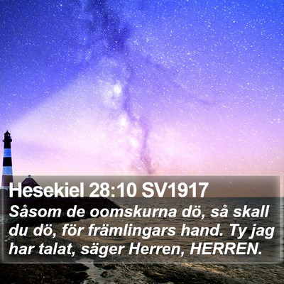 Hesekiel 28:10 SV1917 Bible Verse Image