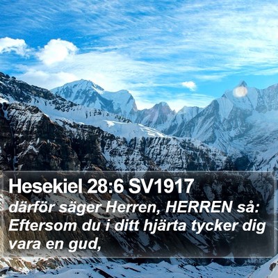 Hesekiel 28:6 SV1917 Bible Verse Image