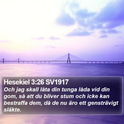 Hesekiel 3:26 SV1917 Bible Verse Image