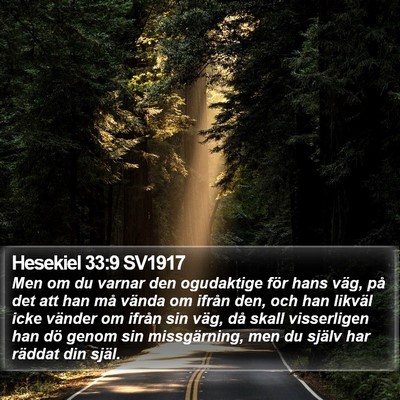 Hesekiel 33:9 SV1917 Bible Verse Image