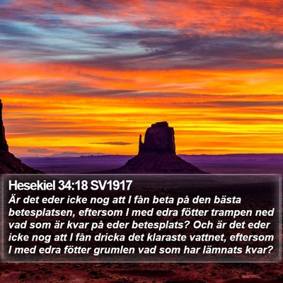 Hesekiel 34:18 SV1917 Bible Verse Image