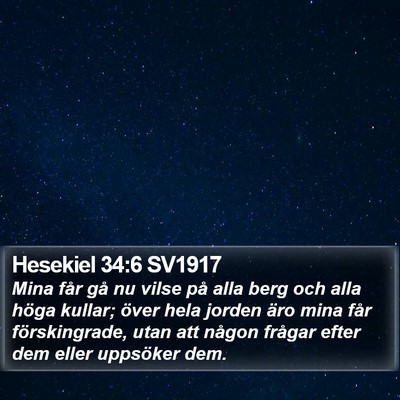 Hesekiel 34:6 SV1917 Bible Verse Image