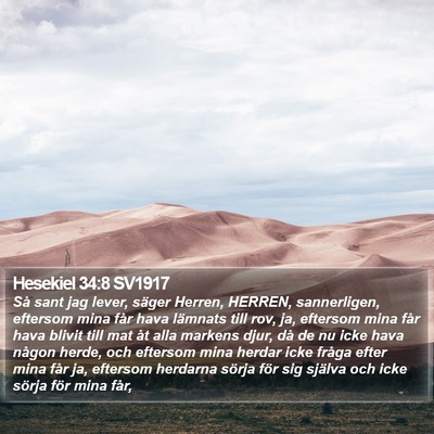 Hesekiel 34:8 SV1917 Bible Verse Image