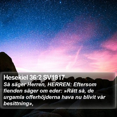 Hesekiel 36:2 SV1917 Bible Verse Image