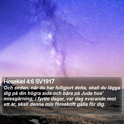 Hesekiel 4:6 SV1917 Bible Verse Image