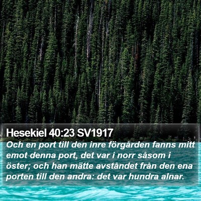Hesekiel 40:23 SV1917 Bible Verse Image