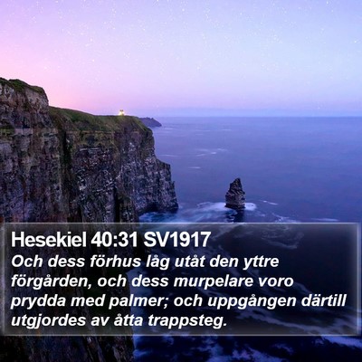 Hesekiel 40:31 SV1917 Bible Verse Image