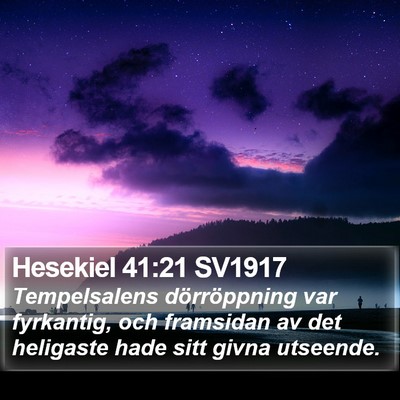 Hesekiel 41:21 SV1917 Bible Verse Image