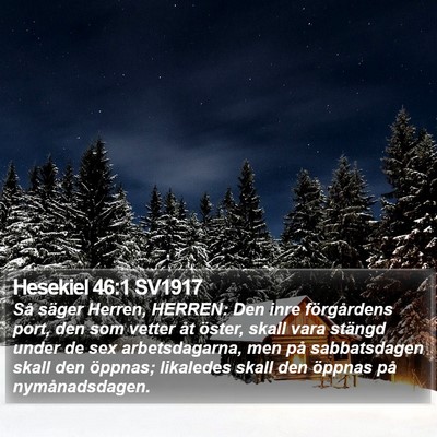 Hesekiel 46:1 SV1917 Bible Verse Image