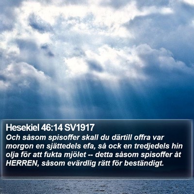 Hesekiel 46:14 SV1917 Bible Verse Image