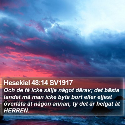 Hesekiel 48:14 SV1917 Bible Verse Image