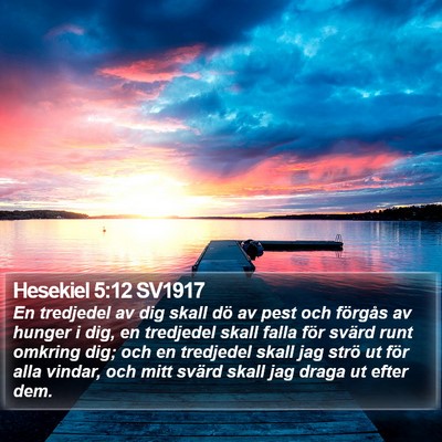 Hesekiel 5:12 SV1917 Bible Verse Image
