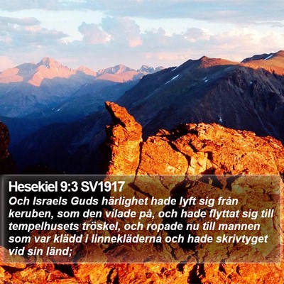 Hesekiel 9:3 SV1917 Bible Verse Image