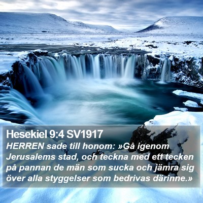 Hesekiel 9:4 SV1917 Bible Verse Image