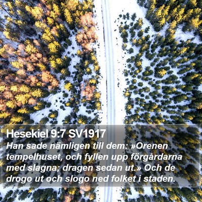Hesekiel 9:7 SV1917 Bible Verse Image