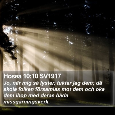 Hosea 10:10 SV1917 Bible Verse Image