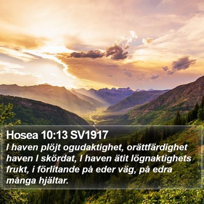 Hosea 10:13 SV1917 Bible Verse Image