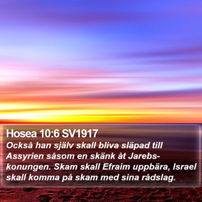 Hosea 10:6 SV1917 Bible Verse Image