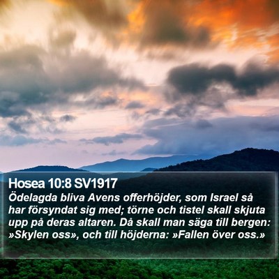 Hosea 10:8 SV1917 Bible Verse Image