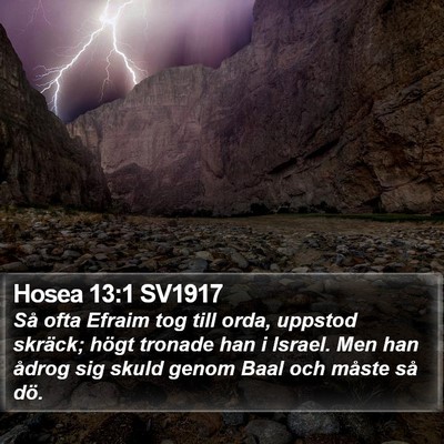 Hosea 13:1 SV1917 Bible Verse Image