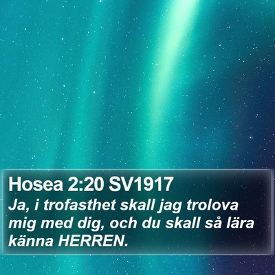 Hosea 2:20 SV1917 Bible Verse Image