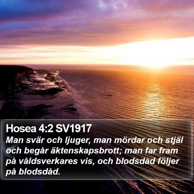 Hosea 4:2 SV1917 Bible Verse Image