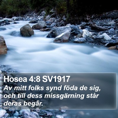Hosea 4:8 SV1917 Bible Verse Image