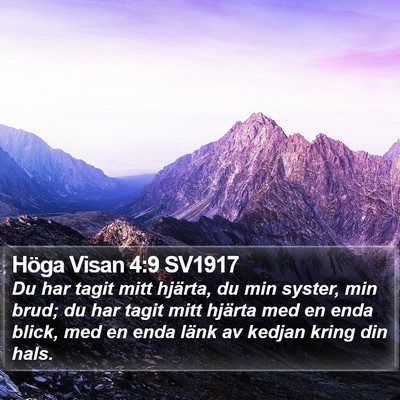 Höga Visan 4:9 SV1917 Bible Verse Image