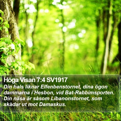 Höga Visan 7:4 SV1917 Bible Verse Image
