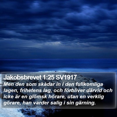 Jakobsbrevet 1:25 SV1917 Bible Verse Image