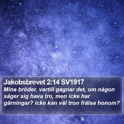 Jakobsbrevet 2:14 SV1917 Bible Verse Image