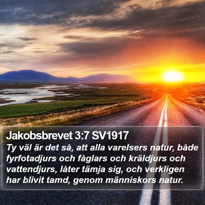 Jakobsbrevet 3:7 SV1917 Bible Verse Image