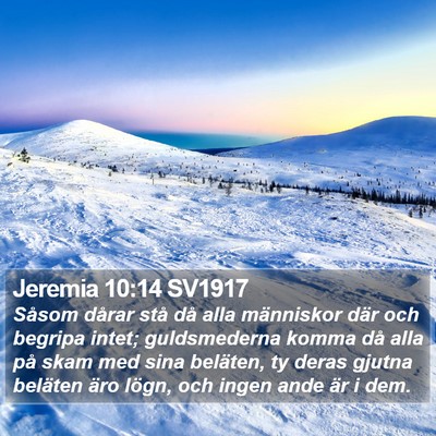 Jeremia 10:14 SV1917 Bible Verse Image