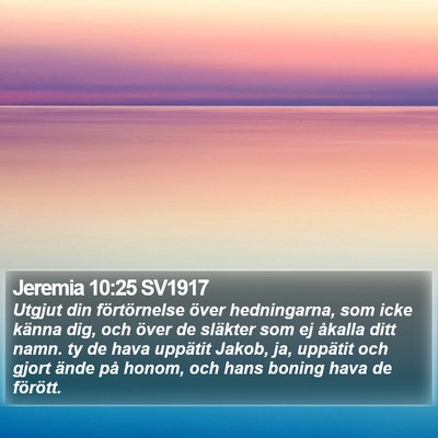 Jeremia 10:25 SV1917 Bible Verse Image