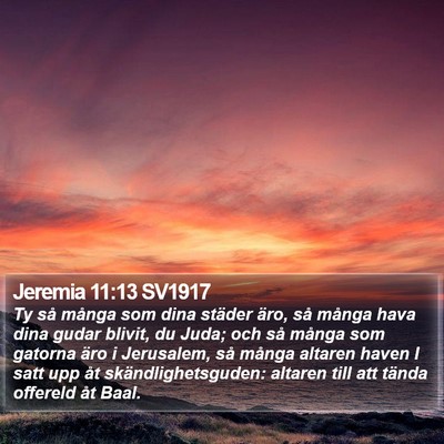 Jeremia 11:13 SV1917 Bible Verse Image