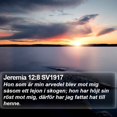 Jeremia 12:8 SV1917 Bible Verse Image