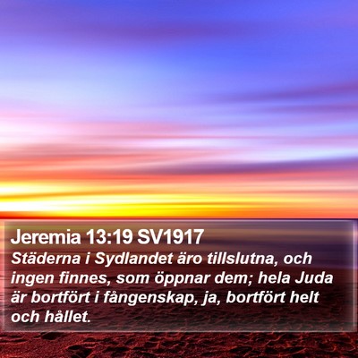 Jeremia 13:19 SV1917 Bible Verse Image