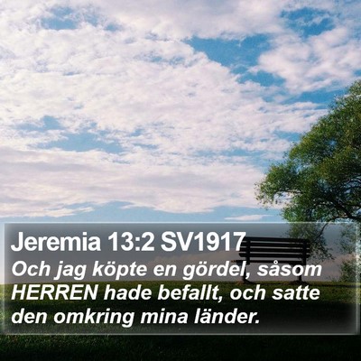 Jeremia 13:2 SV1917 Bible Verse Image