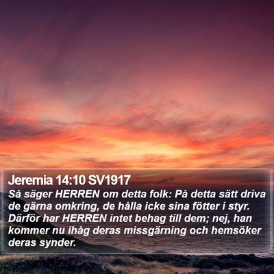 Jeremia 14:10 SV1917 Bible Verse Image