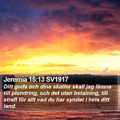Jeremia 15:13 SV1917 Bible Verse Image