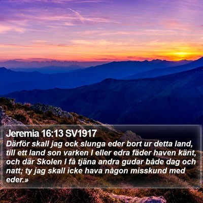 Jeremia 16:13 SV1917 Bible Verse Image