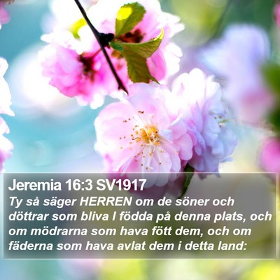 Jeremia 16:3 SV1917 Bible Verse Image