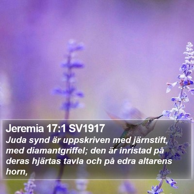 Jeremia 17:1 SV1917 Bible Verse Image