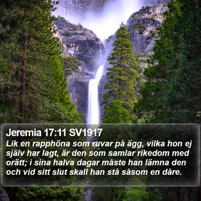 Jeremia 17:11 SV1917 Bible Verse Image