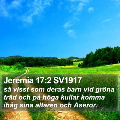 Jeremia 17:2 SV1917 Bible Verse Image