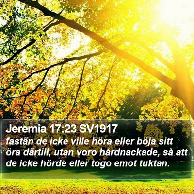 Jeremia 17:23 SV1917 Bible Verse Image