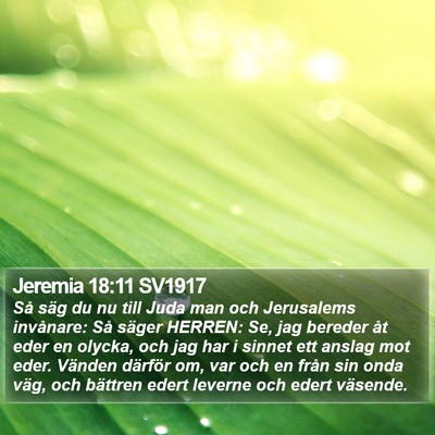 Jeremia 18:11 SV1917 Bible Verse Image