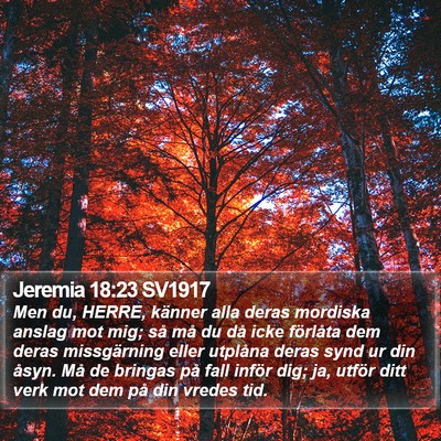 Jeremia 18:23 SV1917 Bible Verse Image