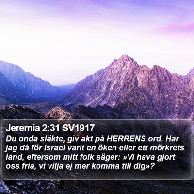 Jeremia 2:31 SV1917 Bible Verse Image